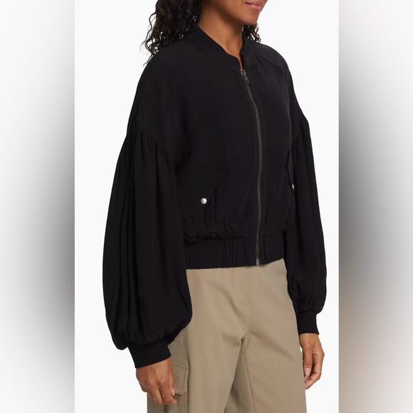 NWT Free People On Pointe Bomber Jacket in Black Size Medium💕 - Picture 2 of 14